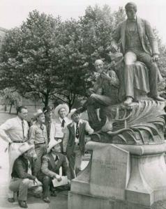 The Sons of the Pioneers visit the Stephan Foster Statue in 1947