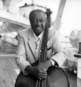 Bassist Milt Hinton aboard the S.S. Norway in 1988