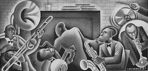A Jazz Band by Miguel Covarrubias (plate from Blues by W.C. Handy, 2nd Ed., 1926)