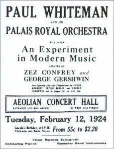 Rhapsody in Blue Aeolian Hall Concert Flyer