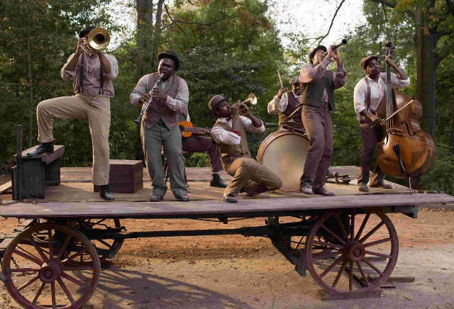 Buddy Bolden Band performs on a trailer