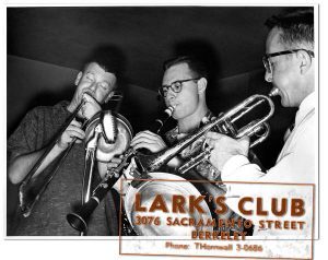 Bob Mielke, Bunky Colman and P.T. Stanton at the Larks Club 1955