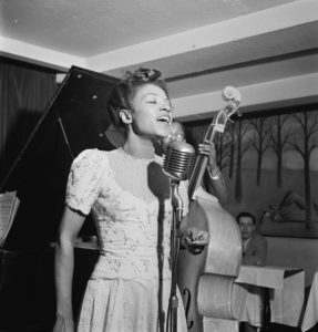 A photo of Maxine Sullivan at the Village Vanguard, New York City, taken about March 1947.
