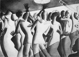 A Blues Dance by Miguel Covarrubias (plate from Blues by W.C. Handy, 2nd Ed., 1926)