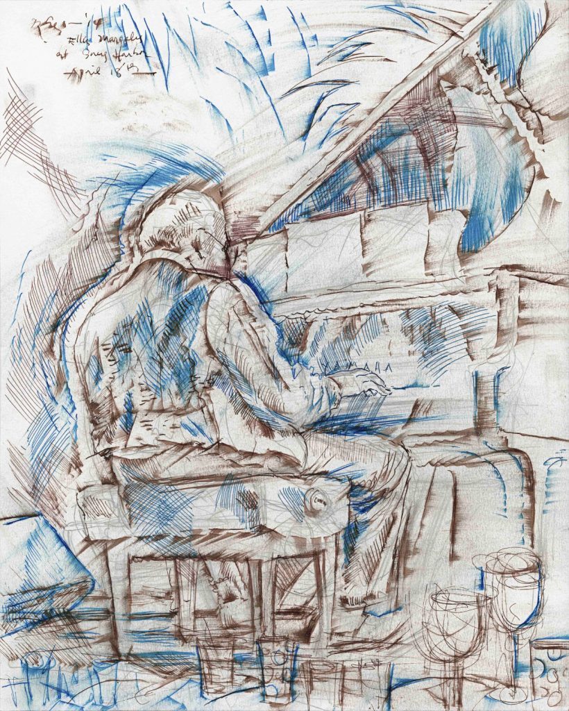 Sketch of of Ellis Marsalis- by Emilie Rhys