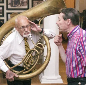 Tex Wyndham and Tuba Player Art Levin