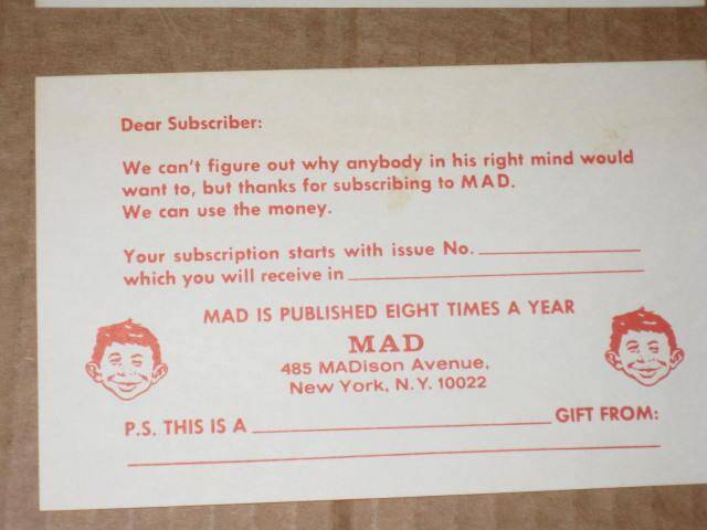 Mad renewal card