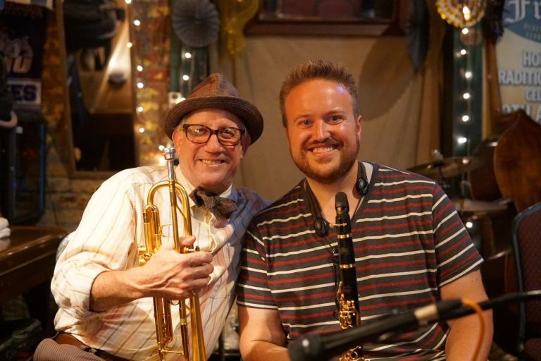 DUKES of Dixieland leader Kevin Clark with Jory Woodis