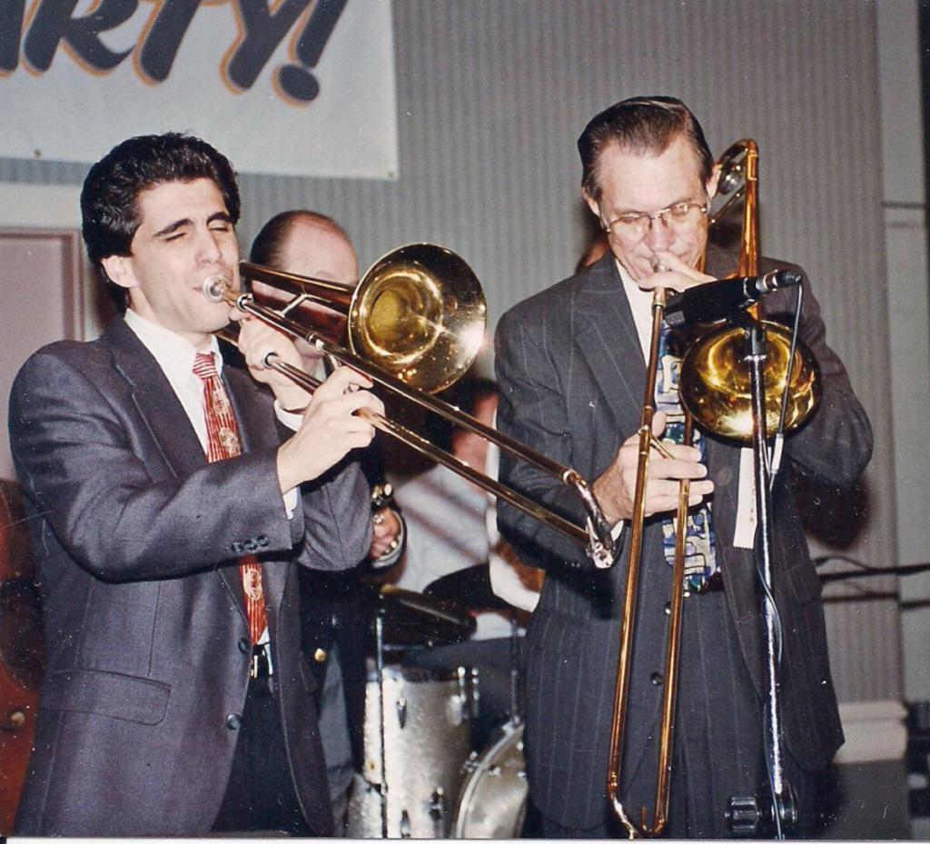 David Sager with Bob Havens and Bobby Gordon at Atlanta Jazz Party 1990s