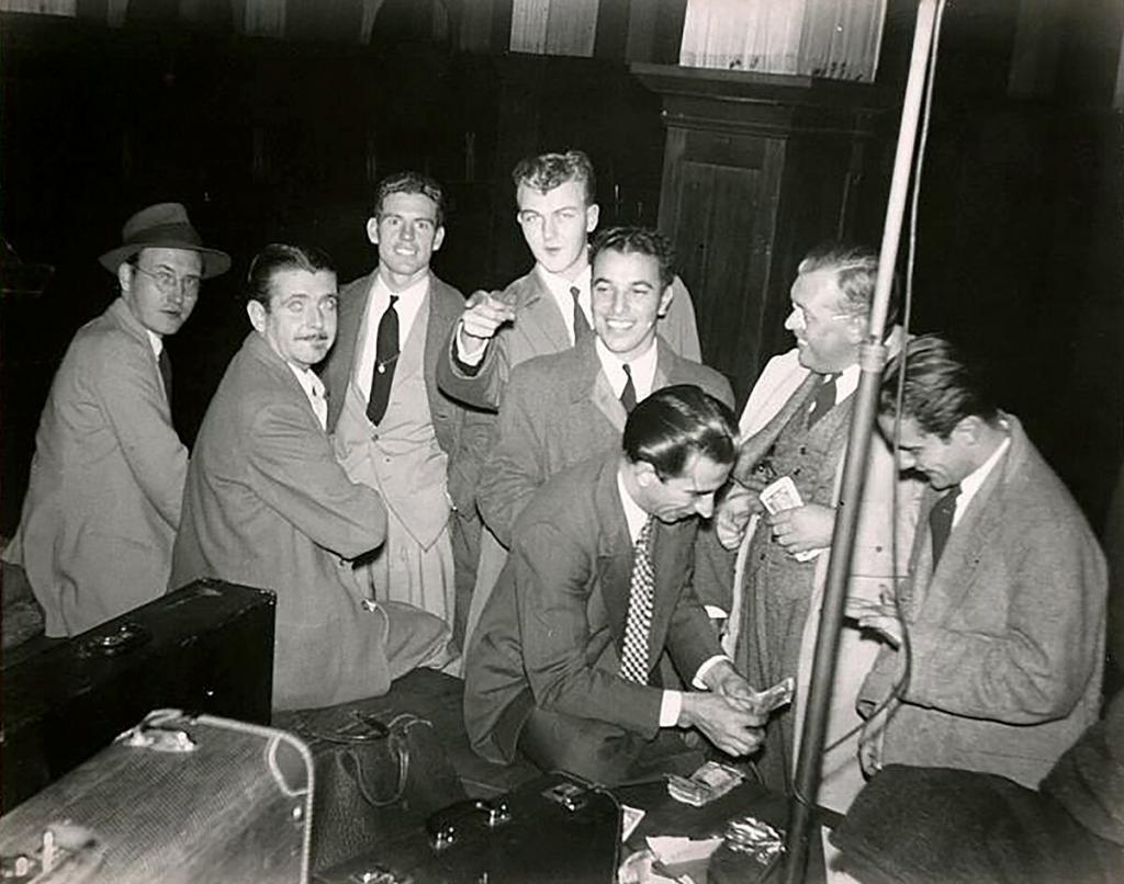 Boys in the band; Bunny Berigan is second from left.