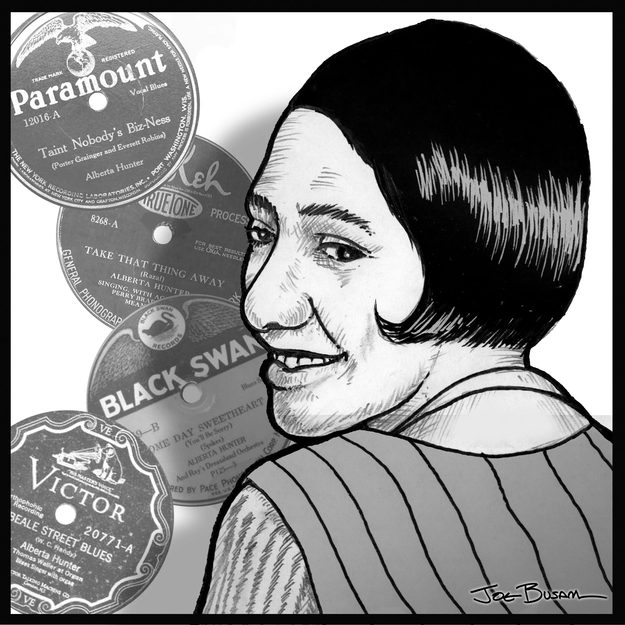 Alberta Hunter illustration by Joe Busam