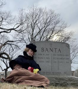 R.S Baker at the Banta gravesite. (courtesy R.S Baker)