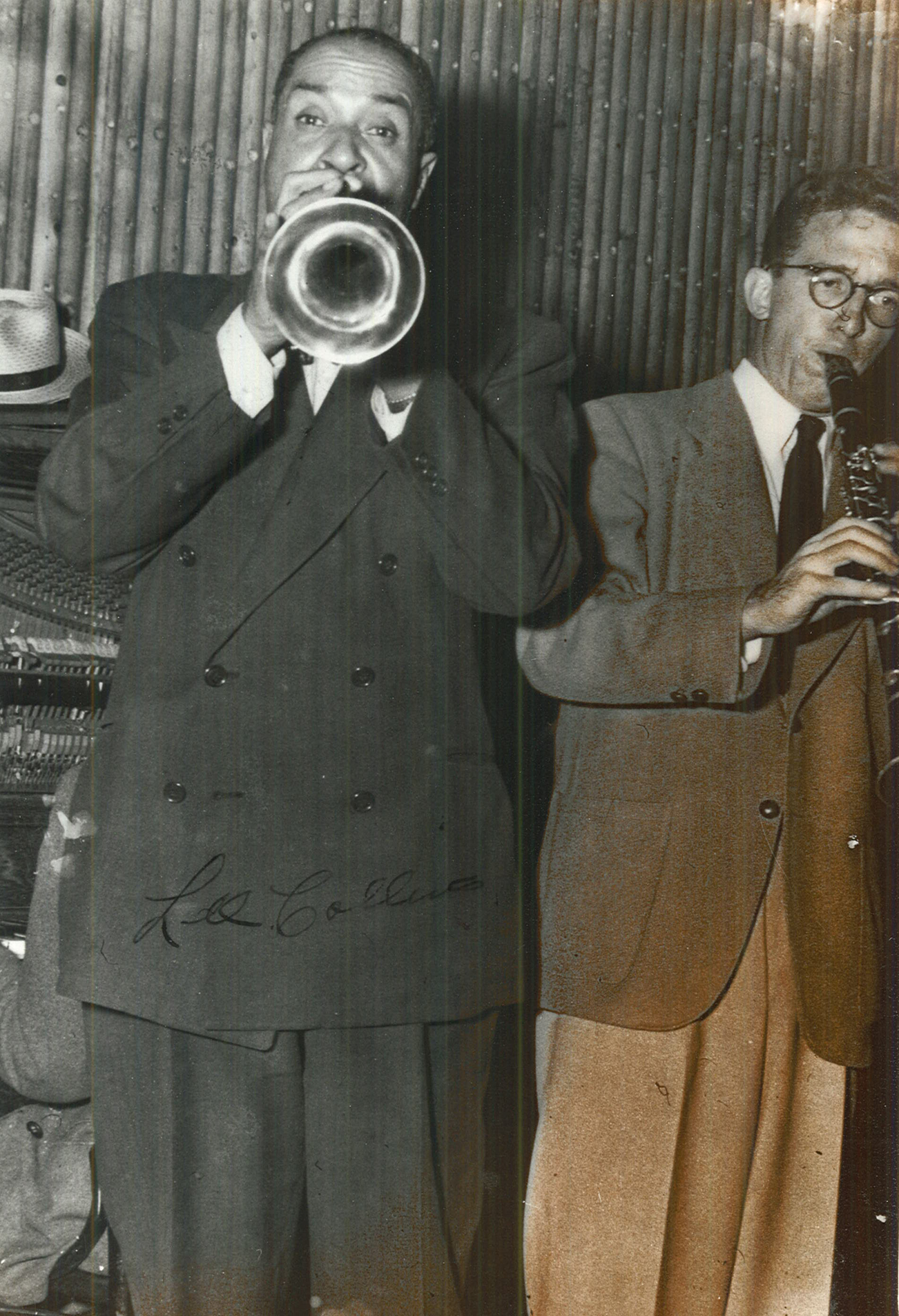Lee Collins and Henry Blackburn at the Victory Club, Chicago, 1948. (photo courtesy of Henry Blackburn)